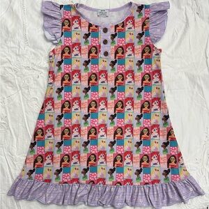 Cute Disney Princess Dress - Foxtail Lilies - 7T - Moana, Tiana, Rapunzel, Ariel